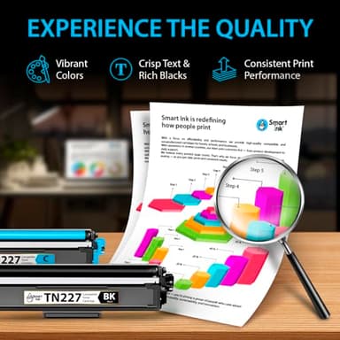 Smart Ink Compatible TN227 High Yield Toner Cartridge 4 Pack ( BK/C/M/Y ) Replacement for Brother TN-227 TN-223 TN223bk TN227bk to use with MFC-L3770CDW HL-L3290CDW HL-L3270CDW MFC-L3710CW HL-L3210CW - Image 5