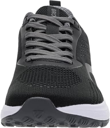 BRONAX Wide Tennis Shoes for Women Lace up Round Toe Comfortable Stylish Size 8w Athletic Gym Outdoor Sports Sneakers Walking Maternity Pregnancy Lightweight Casual Black 39 - Image 6