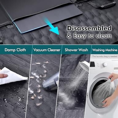 Chumajor Back Seat Extender for Dogs-Supports 400lb,Waterproof Dog Car Seat Cover Hard Bottom-Detachable,600D Heavy Duty Scratch Proof Nonslip Soft,Dog Hammock for Car,SUVs - Image 7