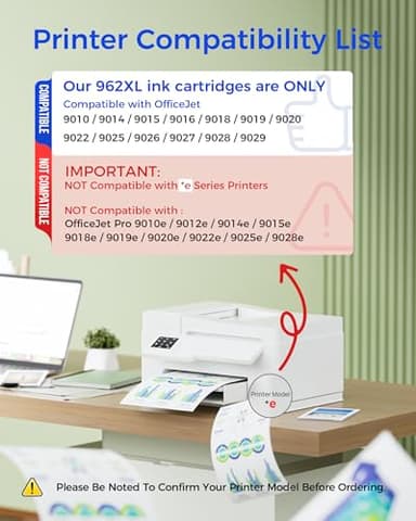 Inkstellar 962XL 962 XL Ink Cartridges Combo Pack for 962 962 XL Ink Cartridges Compatible with HP OfficeJet Pro 9010 9012 9015 9018 9019 9020 9025 Printer 4 Pack - Image 3