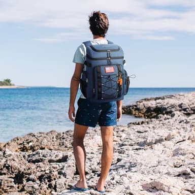 Maelstrom Backpack Cooler,Soft Lightweight Leakproof Cooler Backpack,50 Can Insulated Cooler Bag,Keeps 50 Cans Hot/Cold for Up to 16 Hours,Waterproof Lunch Backpack for Men Women-Blue - Image 7