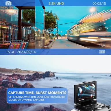 Outdoor Camera Binoculars for Travel & Concerts – 10x Zoom, HD Video, Lightweight Design (Black) - Image 4