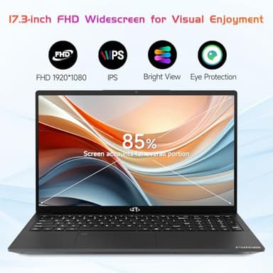 NIMO 17.3" IPS FHD-Laptop, Intel 6 Cores i3-1215U 64GB RAM 1TB SSD (Beat Ryzen 5 7520U, Up to 4.4GHz) Computer with 65W GaN Type C Backlit Keyboard Fingerprint, for Home Student and Business Gray - Image 3