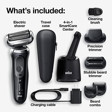 Braun Series 7 7085cc Flex Rechargeable Wet & Dry Men's Electric Shaver with Clean & Charge Station, Stubble & Beard Trimmer - Image 2