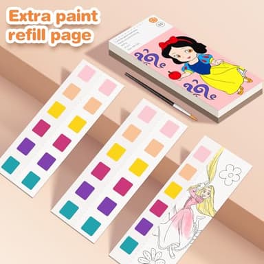 ZHOC Paint with Water Coloring Books for Kids, Pocket Mess Free Watercolor Painting Sets for Kids Ages 3 4 5 6 7 8+, Water Color Paint Set Arts and Crafts Gift for Boys Girls, Princess - Image 7