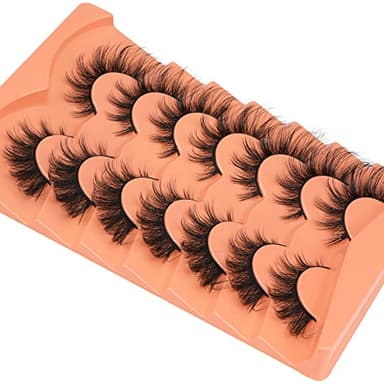 False Eyelashes Wispy Lashes Natural Look Fake Eyelashes Cat Eye Lashes Mink Fluffy Strip False Lashes Fox Eye Lashes Pack 7 Pairs ALICROWN - Image 3