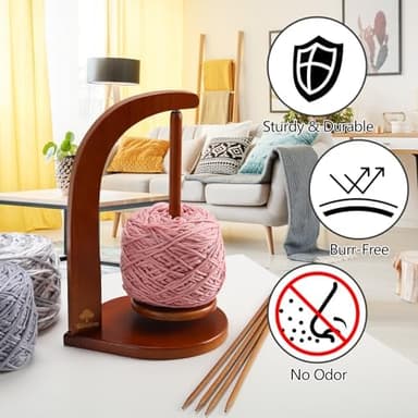 Yarn Holder for Crocheting and Knitting with Upgraded Stronger Magnet, Wooden Yarn Spinner, Magnetic Yarn Ball Holder, Yarn Spindle Dispenser - Image 4