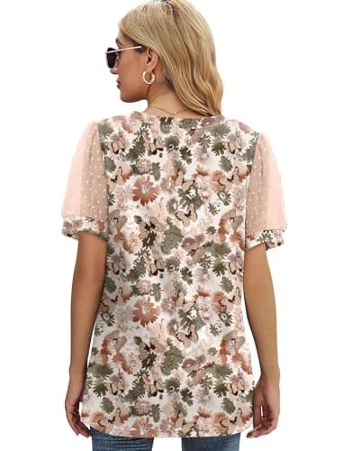 Aokosor Shirts for Women Dressy Casual Work Trendy Summer Tee Tops Butterfly Printed 2XL - Image 4