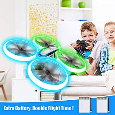 Q9s Drones for Kids,RC Drone with Altitude Hold and Headless Mode,Quadcopter with Blue&Green Light,Propeller Full Protect,2 Batteries and Remote Control,Easy to fly Kids Gifts Toys for Boys and Girls - Image 4