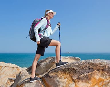 Women's Lightweight Hiking Cargo Shorts Quick Dry Athletic Shorts for Camping Travel Golf with Zipper Pockets Water Resistant Khaki - Image 6