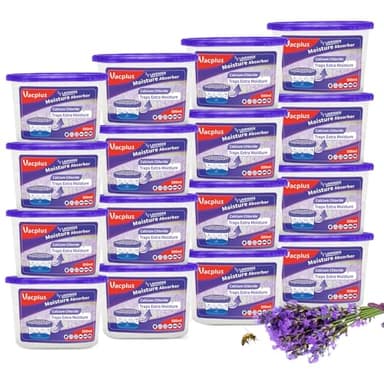 Vacplus Moisture Absorbers 16 Pack, 10.5 Oz, Humidity Absorber Boxes Attracts Extra Moisture from Your Bathroom, Closet, Kitchen, Dehumidifier for Closet (Lavender Scent), Purple - Image 1