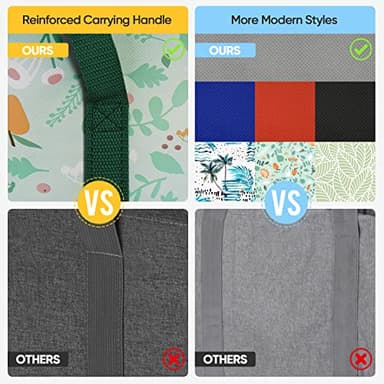 BALEINE 2Pk Insulated Reusable Grocery Bags, Collapsible Cooler Bag for Groceries, Heavy Duty Large Insulated Bag (16''x9''x13'', Spring Stroll) - Image 7