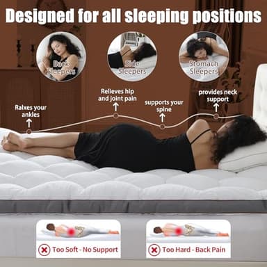 WhatsBedding 3 Inch Memory Foam Mattress Topper Queen, Extra Soft Pillow Top Mattress Topper with Breathable Air Mesh Sides, 1700GSM Fluffy Shredded Memory Foam Filled & Thicked Down Alternative-Lined - Image 8