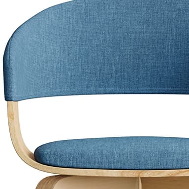 SIMPLIHOME Lowell Dining Chairs - Upholstered Light Natural Oak Bentwood Frame and Linen-Style Fabric Kitchen Chair in Blue, Modern Dining Room Seating with Curved Back and Padded Seat - Image 9