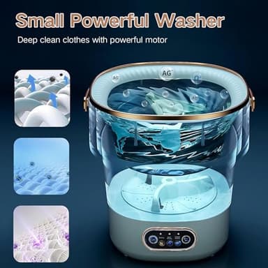 LGLRTD Portable Washing Machine, 15L Small Foldable Washer with 3 Cleaning Modes for Baby Clothes, Underwear, Small Items, Mini Collapsible Laundry for Travel Apartment Home Dorm Hotel Camping (White) - Image 6