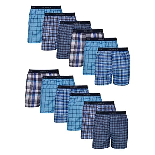 Hanes Men Hanes Men's Tagless Boxers with Exposed Waistband, Assorted Multi-Packs and Colors - Image 1