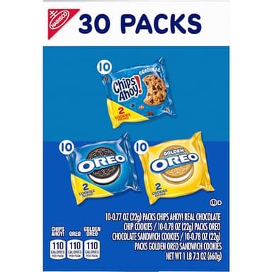 Nabisco Sweet Treats Cookie Variety Pack OREO, OREO Golden & CHIPS AHOY!, 30 Snack Packs (2 Cookies Per Pack) - Image 13