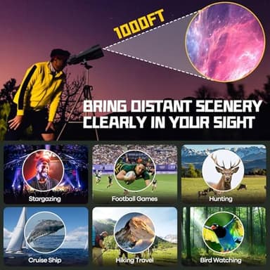 15-35x80 Astronomy Binoculars for Adults, High Powered 35x Zoom HD for Stargazing & Bird Watching, Waterproof Binocular with Tripod Adapter, Ideal Essentials for Cruise Ship, Travel, Camping, Hunting - Image 7