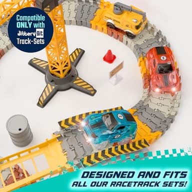 JitteryGit Replacement Light Up Magic Cars For Glow Flex Tracks - Extra LED Car Accessories For Race Track & Glow In The Dark Trax - Compatible with Most Tracks For Kids Boys and Girls (2 Racers Pack) - Image 4