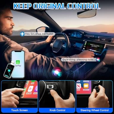 Mini Wireless Carplay Adapter for iPhone, 2025 2 in 1 Stable Universal Wireless carplay Adapter, Fast Convert Factory Wired to Wireless CarPlay Dongle Cars for auto for Android for Apple for iOS - Image 4