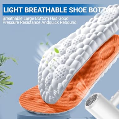 4D Cloud Soles Memory Foam Insoles for Men &Women,Adjustable Size 4D Memory Foam. Arch Suppor Shoe Inserts with Acupressure Massage - Image 3