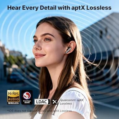 EarFun Air Pro 4+ Adaptive Noise Cancelling Wireless Earbuds, Qualcomm aptX Lossless, Dual Drivers, Translation Earbuds, Snapdragon Sound, 6 Mics AI Clear Calls, Hi-Res Sound, LDAC, Bluetooth 6.0, 54H - Image 4