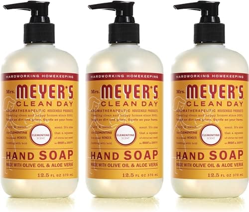 MRS. MEYER'S CLEAN DAY Hand Soap, Clementine, Made with Essential Oils, 12.5 oz - Pack of 3 - Image 1