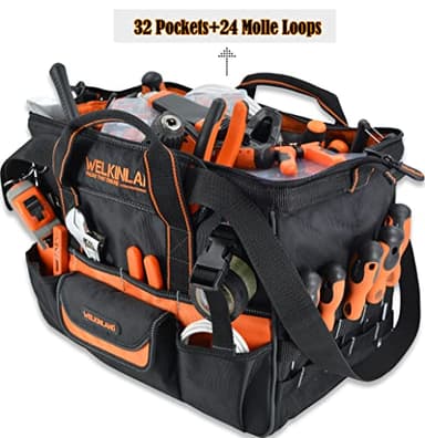 WELKINLAND 16" Tool Bags - 34-Pocket Heavy Duty Open Top Organizer for HVAC & Electricians - Image 2