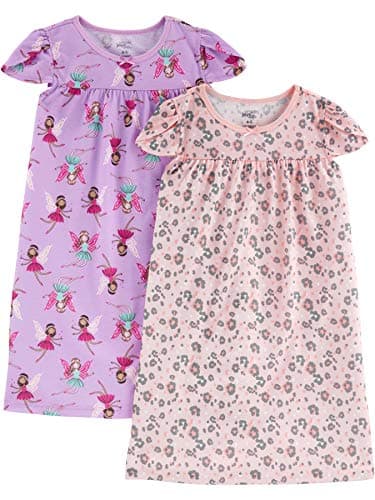 Simple Joys by Carter's Big Kid, Girls' Nightgowns, Pack of 2, Fairy/Animal Print, 4-5 - Image 1