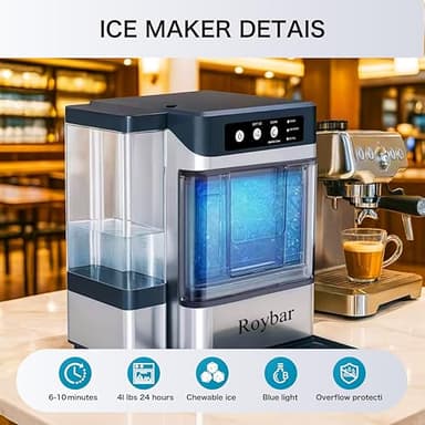Large Capacity Ice Makers Countertop One-Click Operation Self-Cleaning Portable Ice Maker 41lbs/24H with There is A Detachable 3L Water Tank Ice Machine for Home,Bar,Office - Image 2