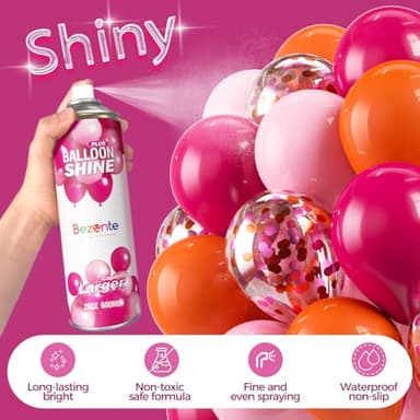 Bezente Balloon Shine Spray - 20 oz High Shine Balloon Spray, Waterproof, Long-Lasting Antioxidant, Odorless, Instant Shiny Effect for Party Balloons Decorations - Image 2