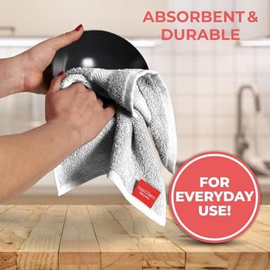 TEXTILOM 100% Turkish Cotton 6 Pcs Luxury Bath Towels, Soft & Absorbent Bathroom Towels Set (2 Bath Towel, 2 Hand Towel, 2 Washcloths)- Light Grey - Image 6