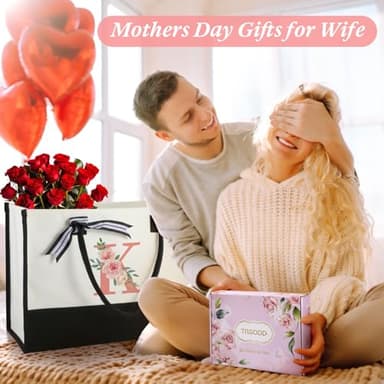 Birthday Gifts for Women Mothers Day Gifts for Mom Wife Grandma Daughter Sister Friends Female Tote Bag and Makeup Bag Set - Image 3
