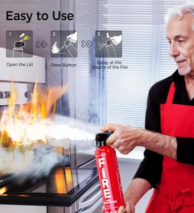 Fire Extinguisher Emergency Survival Kits with Installation Bracket,1pack，erosol,Water-Based A, B, C, K Extinguisher with 6-Year Warranty and Easy Storage.MSWJ-500C. - Image 3