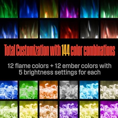 Westinghouse 50 Inch Electric Fireplace Heater, Compatible with Alexa & Google Home, Wall Mount or in-Wall Recessed Fireplace Insert, 24 Hour Timer, Color Changing Flames, 750W/1500W Indoor Heater - Image 3