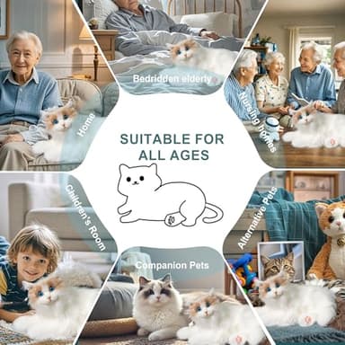 Chongker Interactive Companion Robot Cat Pets, Handmade Weighted Stuffed Animals, Cat Plush Toy with Voice Response, Realistic Heartbeat and Purring, Ragdoll Cat - Image 7