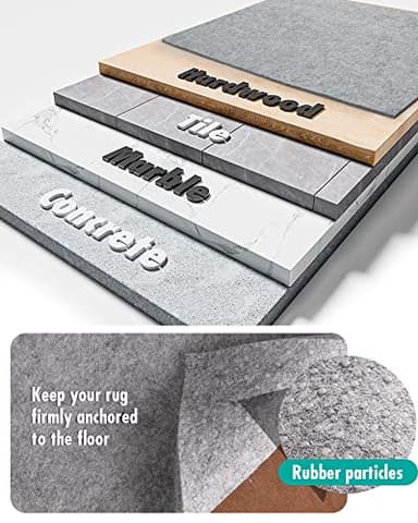 Double-Sided Non Slip Rug Pad Gripper - Upgraded 8x10 Feet 1/4” Thick Dual Surface Felt Under Rug for Area Rugs and Hardwood Floors,Super Cushioned Non Skid Carpet Padding - Image 6