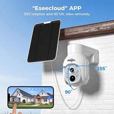 Hiseeu Solar Security Camera Outdoor, 4PCS 4MP Wireless Security Camera System with 10in LCD, 2-Way Audio, PT 360°, Night Vision, Motion Detection, 2.4G WiFi, No Subscription fee - Image 2