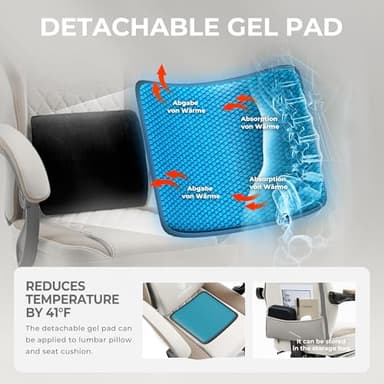Dowinx Gaming Chair Breathable Fabric Computer Chair with Pocket Spring Cushion, Comfortable Office Chair with Gel Pad and Storage Bag,Massage Game Chair with Footrest,Beige - Image 5