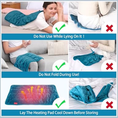 Comfytemp Weighted Heating Pad for Back & Period Cramps, FSA Eligible, Birthday Gifts for Mom Dad Women Men, 2.2lb HSA Electric Heat Pad for Neck Shoulder Pain Relief, 2H Auto-Off Heated Pad, 12x24 - Image 9