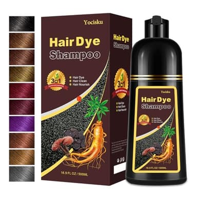 Yocisku Black Hair Dye, Hair Dye Shampoo for Women & Men, Color Shampoo Hair Dye, Shampoo Para Pintar El Cabello 16.9 Fl Oz, Safe and Natural Champu Para Canas (Black) - Image 1