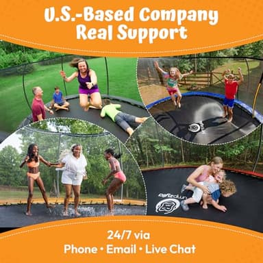 JUMPZYLLA Trampoline Outdoor 8FT 10FT 12FT 14FT 15FT 16FT with Enclosure and Ladder, ASTM Approved Recreational Trampoline for Kids and Adults, Anti-Rust Coated Frame - Image 5