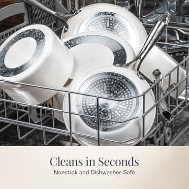 GOTHAM STEEL 20 Pc Ceramic Cookware Set Nonstick, Ceramic Pots and Pans Set Non Stick for Kitchen with Bakeware, Cooking Utensils & Steamer, Non Toxic PFOA PFOS Free, Oven & Dishwasher Safe - Image 6