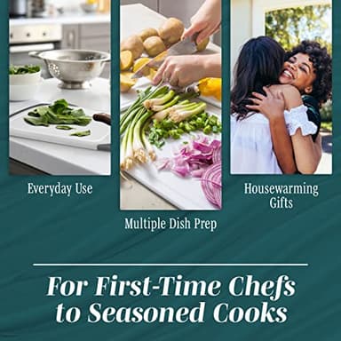 Cutting Boards for Kitchen - BPA-Free Chopping Board - Different Sizes & Non Slip Handles - Reversible, Large Cutting Board Set - Unique Gifts for Cooks Who Have Everything - 3-Pack Gray - Image 4