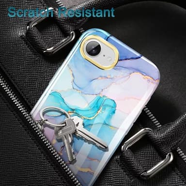Turquiase Cute Marble Case for iPhone 16e 6.1 inch Built with Screen Protector, Lightweight and Stylish Full Body Shockproof Protective Rugged TPU Case for Women/Girls - Image 5