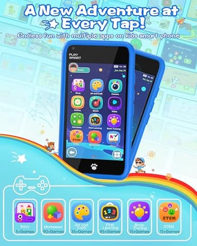 MOMILLA Kids Toys Smart Phone, 3.97" Touchscreen, Birthday Gifts for Kids, 16GB Toddler Learning Cell Phone with Games, Boys Girls Toys for Age 3 4 5 6 7 8 9 Year Old（Front Camera Only - Image 2