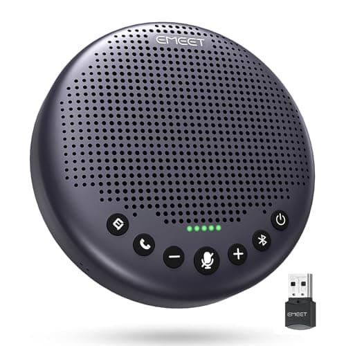 EMEET Conference Speaker and Microphone w/8 Mics, 360° Voice Pickup, Noise Reduction, Bluetooth/USB/Dongle Speakerphone for 10 People w/Daisy Chain for 18, Compatible w/Leading Platforms, 2025 Version - Image 1