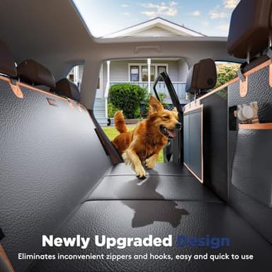 FURTIME Dog Car Seat Cover for Back Seat, Upgraded PU Leather Back Seat Extender with Hard Bottom Holds 400LBS, Waterproof Anti-Scratch, Large Space Back Seat Cover for Car, SUV, Small Truck - Image 8