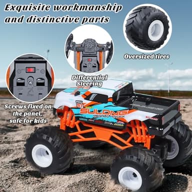 Kidcia 1:16 Scale RC Monster Truck - 2.4GHz All Terrain Car for Kids 4-12, 20 Km/h Off Road RC Truck, Christmas or Birthday Gift - Image 5