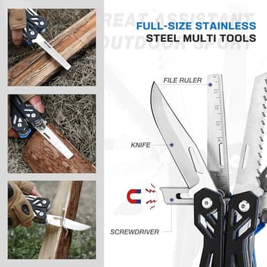 MOSSY OAK Multitool, 21-in-1 Stainless Steel Pocket Knife with G10 Handle, Screwdriver Sleeve, Self-locking Pliers with Sheath-Perfect for Outdoor, Survival, Camping, Hiking, Simple Repair - Image 7